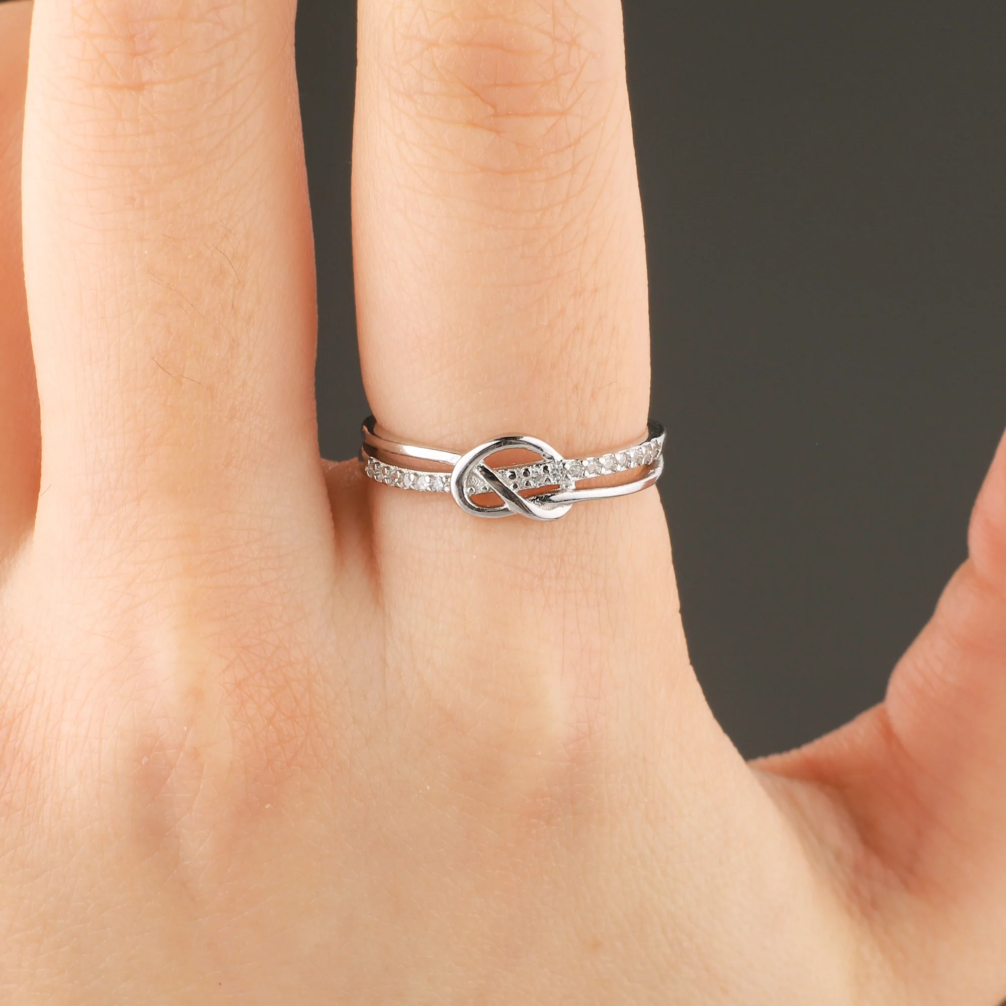 Mother & Daughter Bond Double Band Knot Ring - Image 6