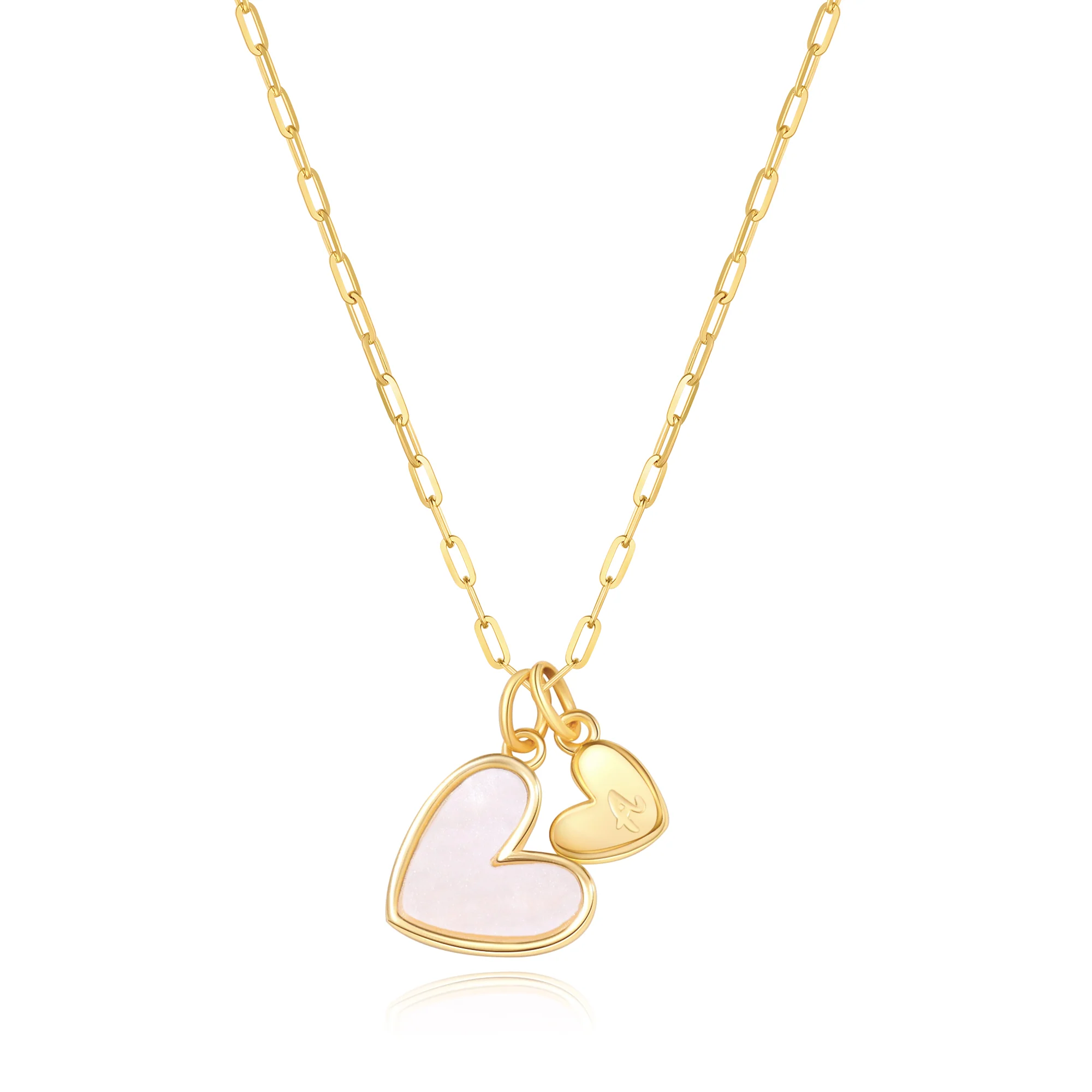Mother Of Pearl Heart Initial Necklace - Image 11