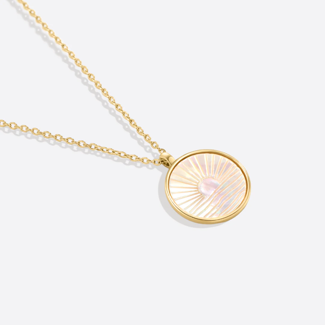 Mother of Pearl Sunrise Pendant Necklace - Image 6