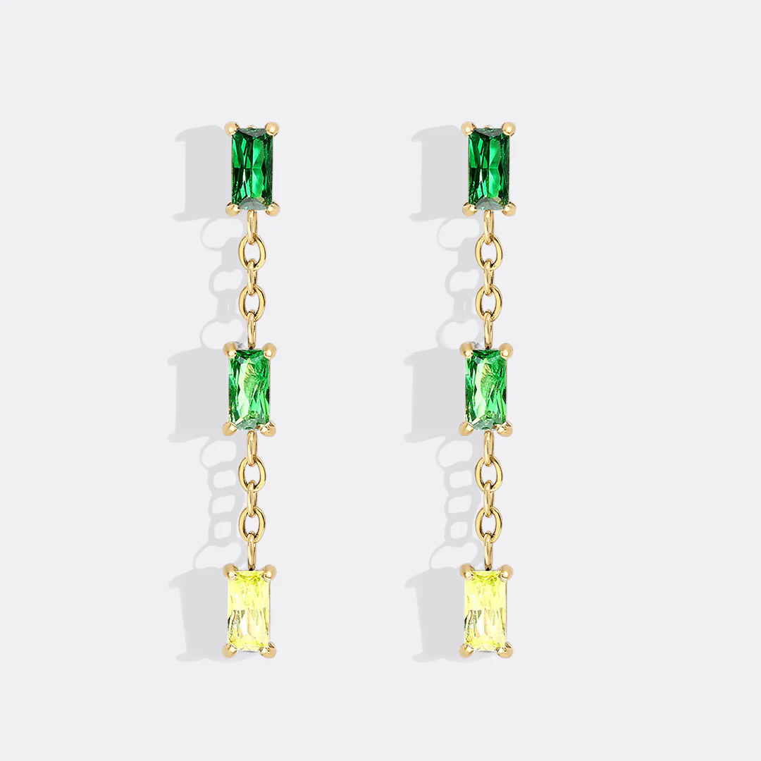 Ombre Baguette Dangle Earrings - Image 7