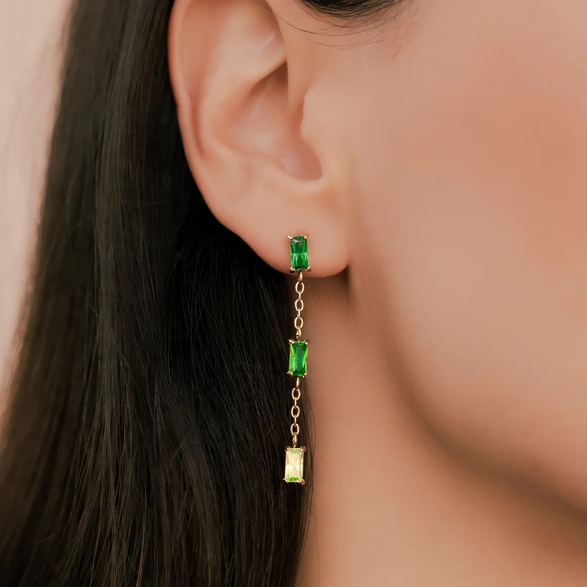 Ombre Baguette Dangle Earrings - Image 9