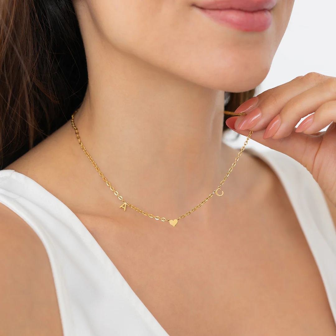 One Heart Initial Necklace - Image 10