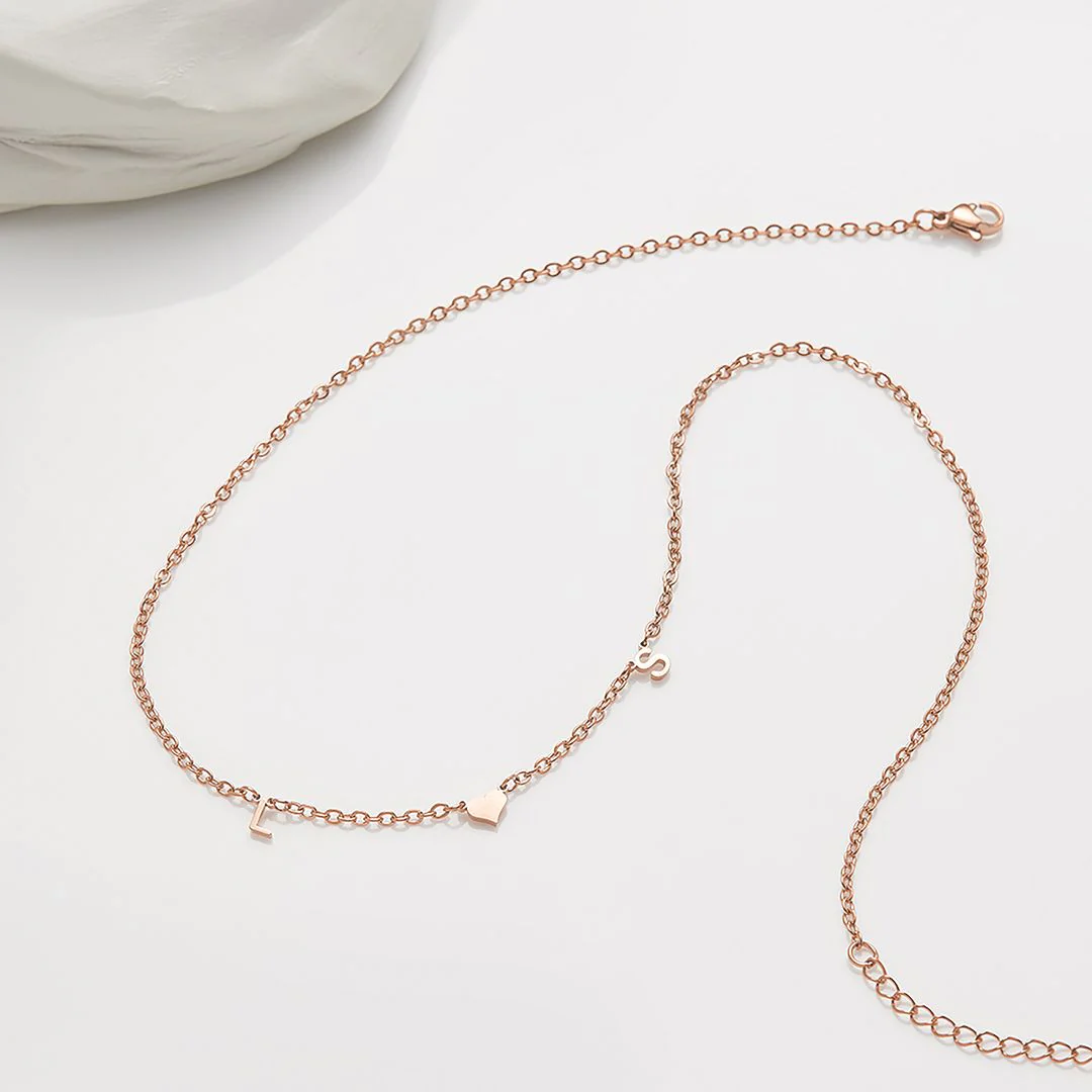 One Heart Initial Necklace - Image 8