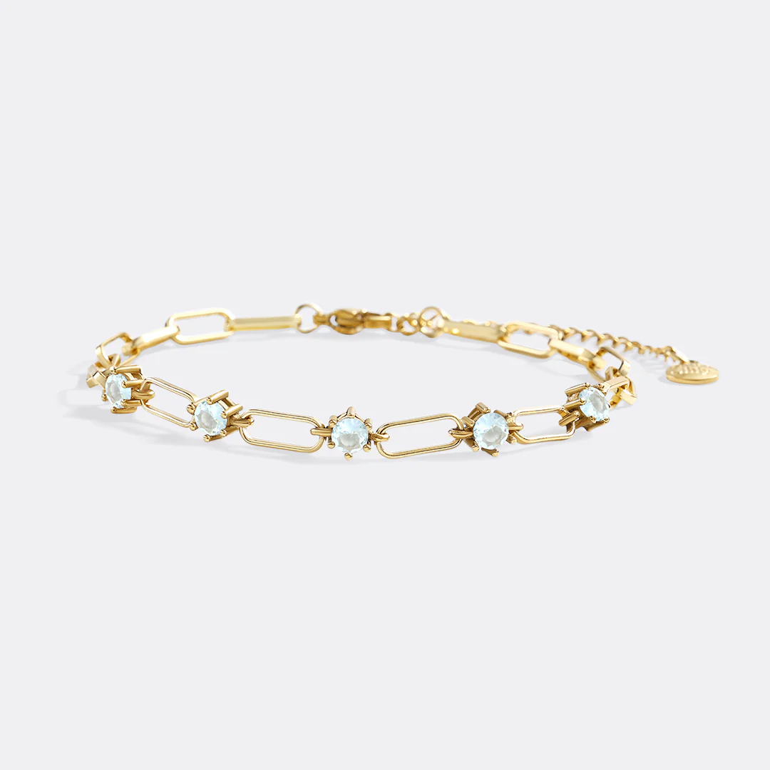 Paperclip Bracelet with Gemstone Accents - Image 10