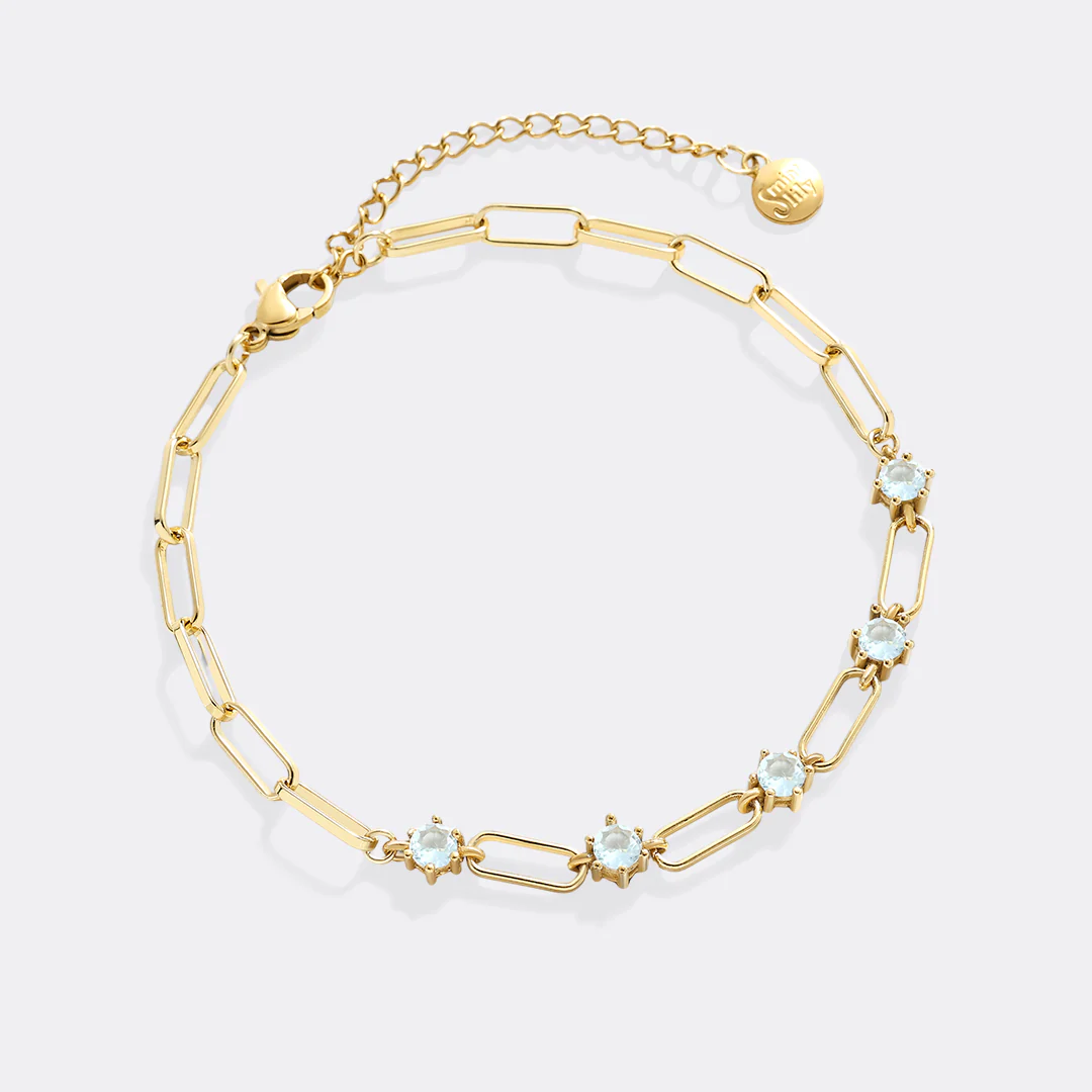 Paperclip Bracelet with Gemstone Accents - Image 11