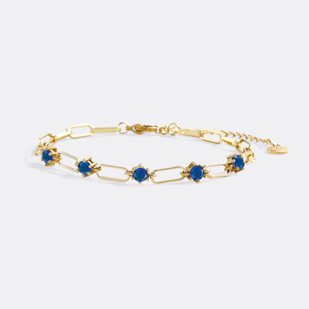 Paperclip Bracelet with Gemstone Accents - Image 22