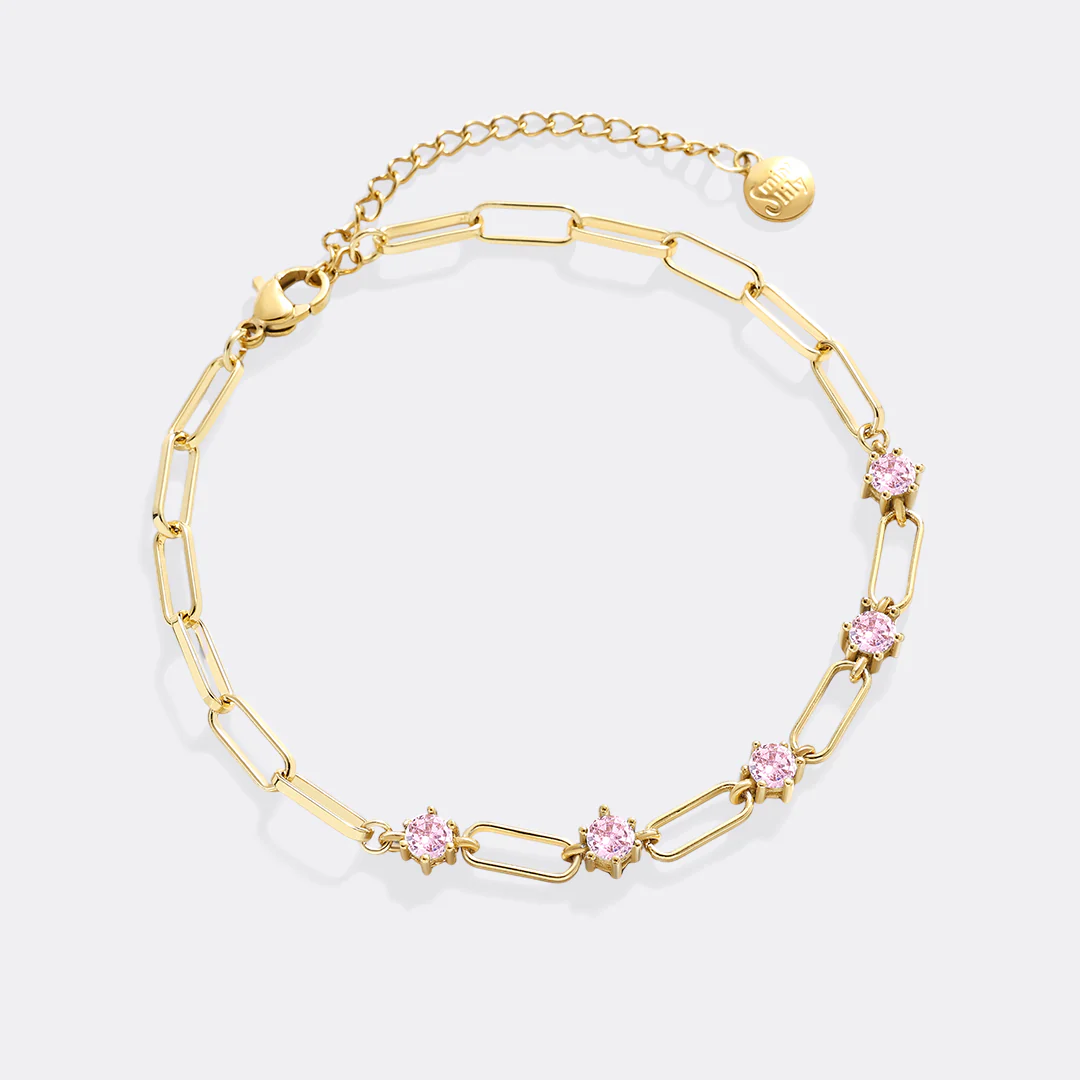 Paperclip Bracelet with Gemstone Accents - Image 25