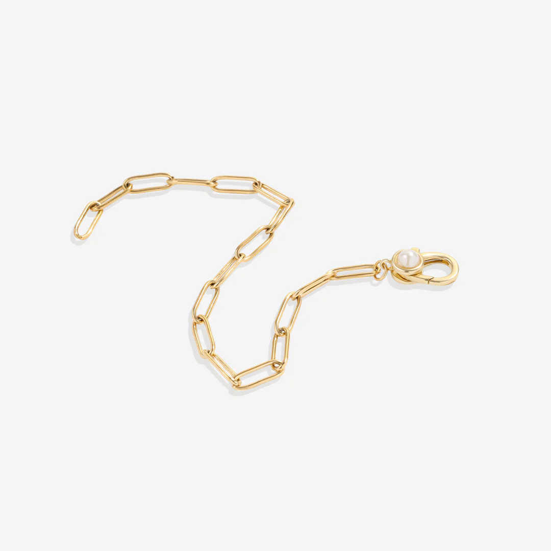 Paperclip Bracelet with Pearl Accent - Image 5