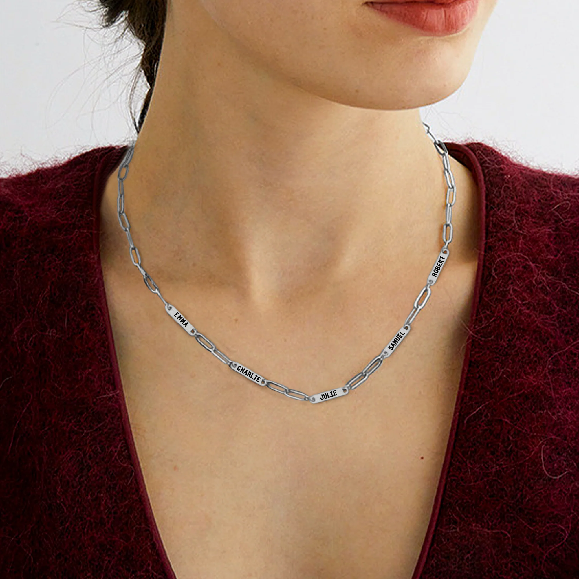 Paperclip Necklace With Personalized Names - Image 28