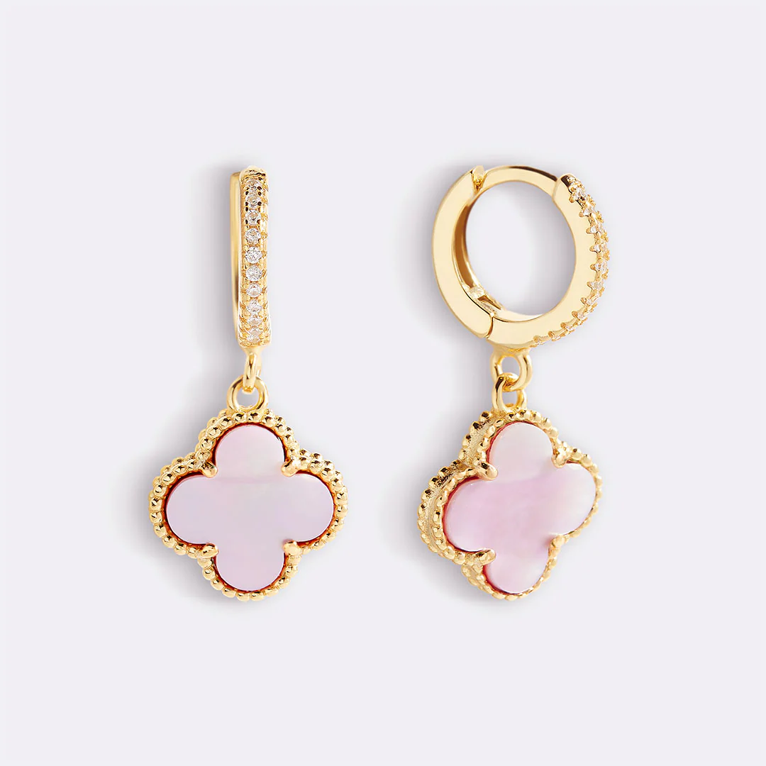Pave Clover Drop Earrings - Image 17