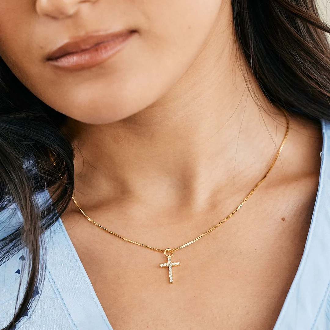 Pave Cross Necklace - Image 13