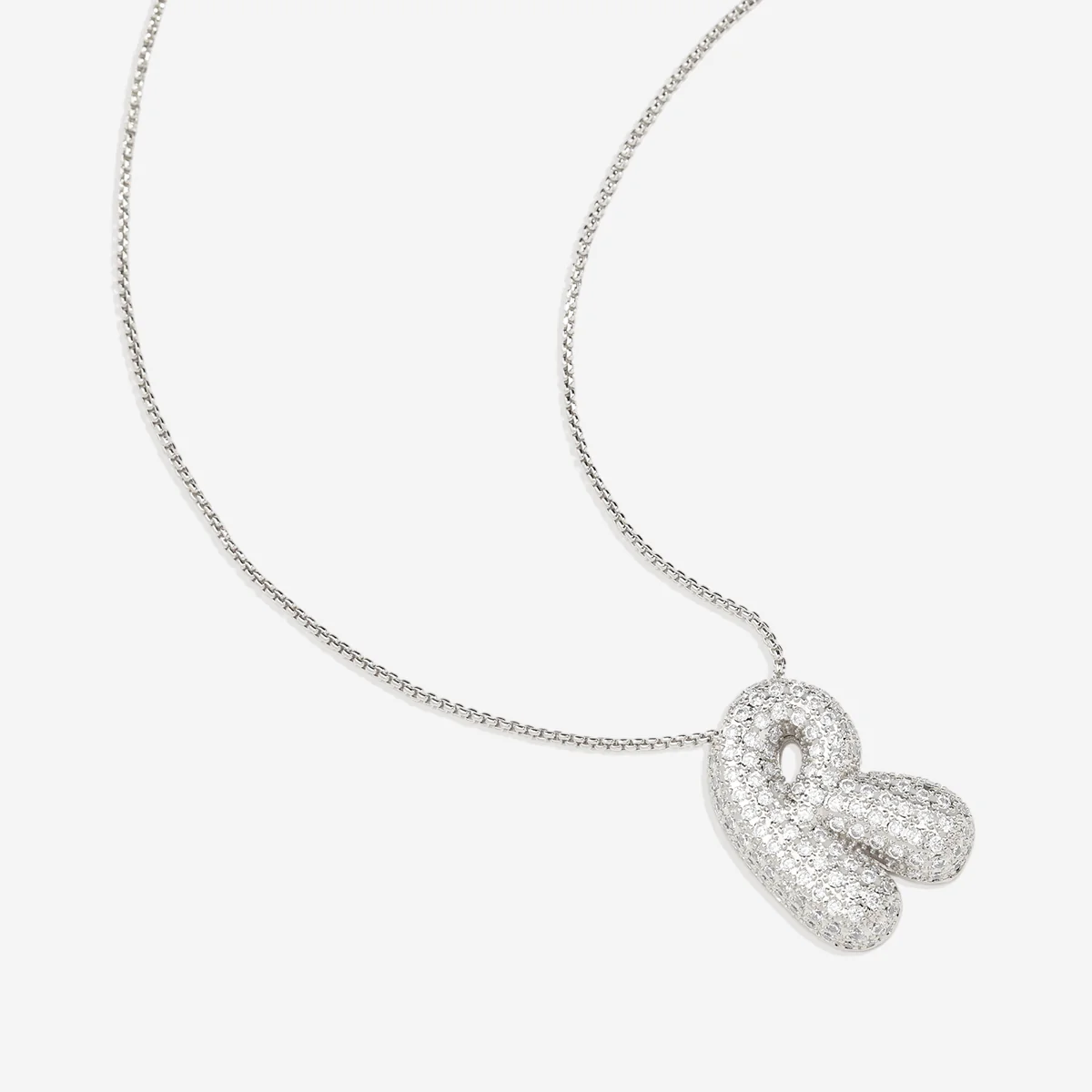 Pave Bubble Initial Necklace - Image 36