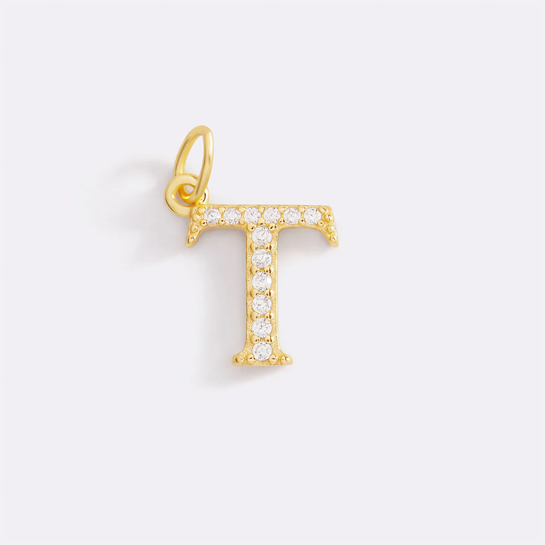 Dainty Pave Initial Charm - Image 74