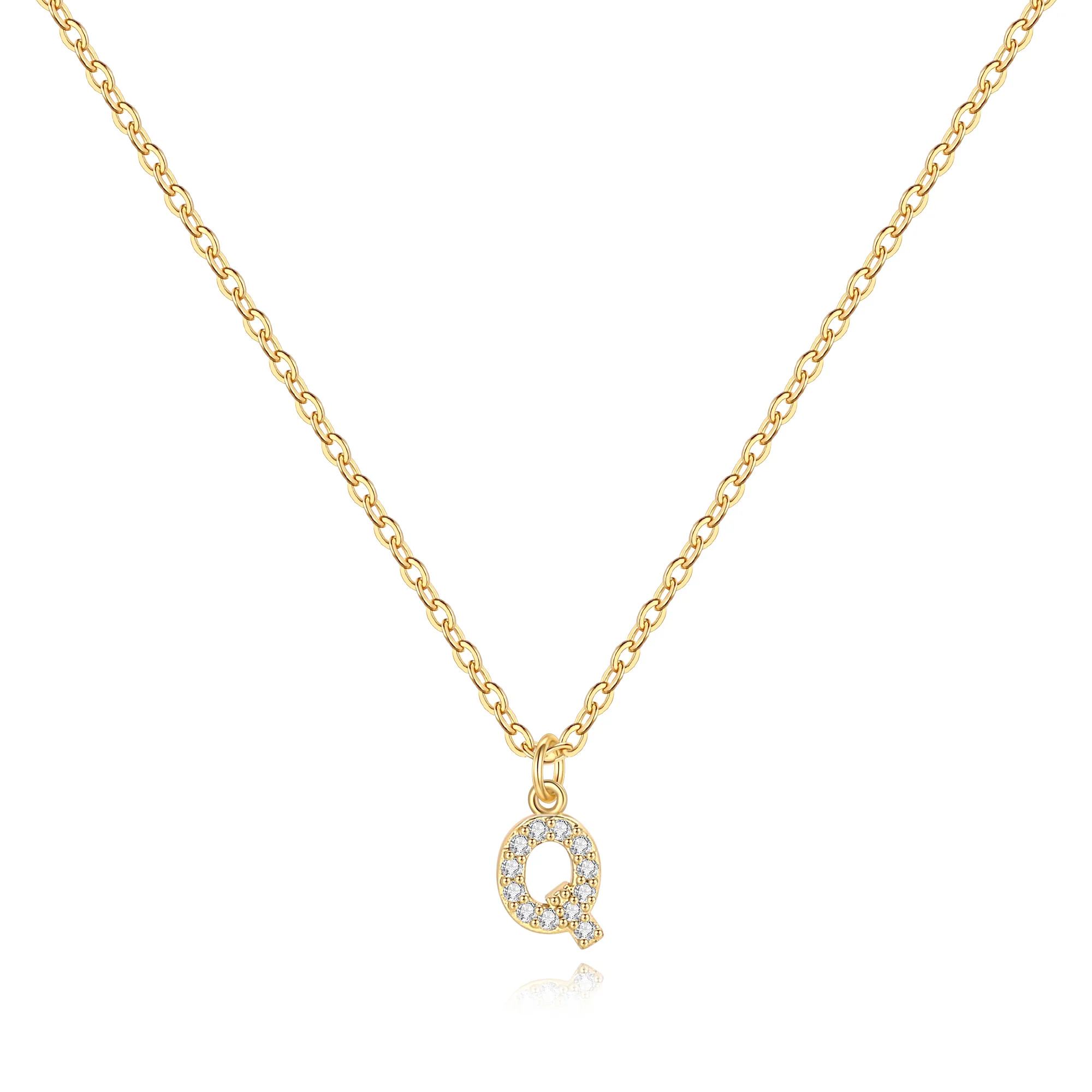 Pavé Uppercase Initial Necklace - Image 28