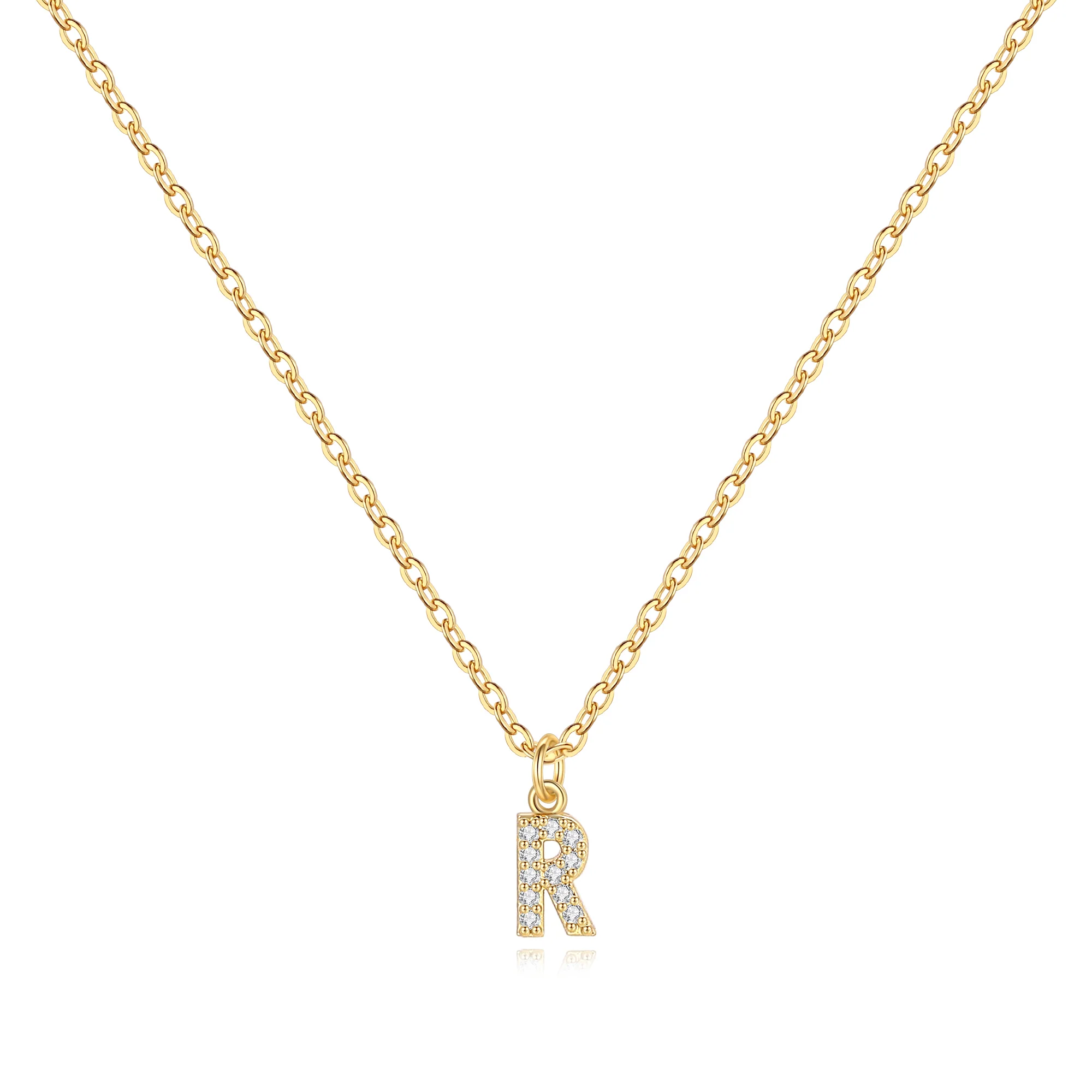 Pavé Uppercase Initial Necklace - Image 29