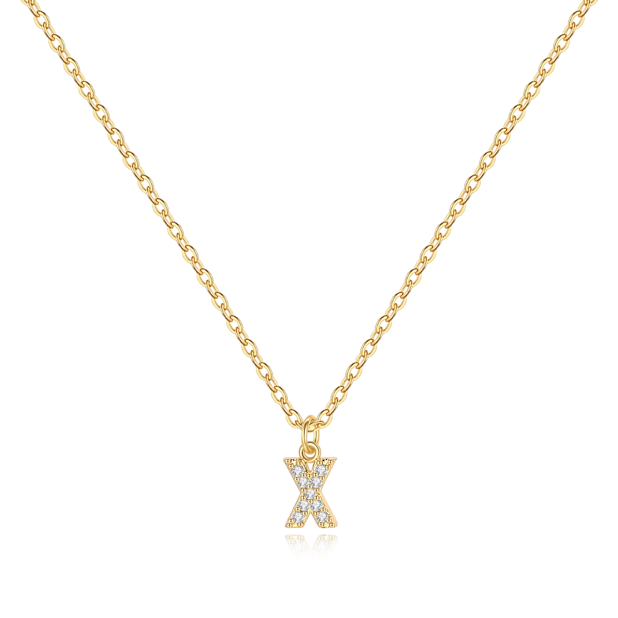 Pavé Uppercase Initial Necklace - Image 35