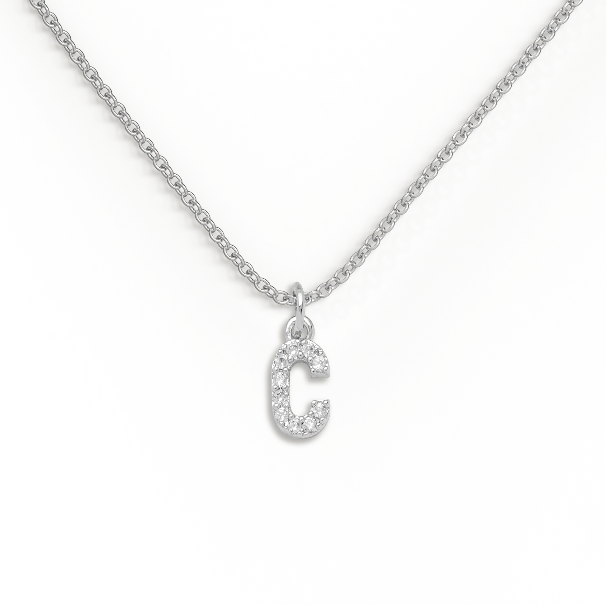 Pavé Uppercase Initial Necklace - Image 6