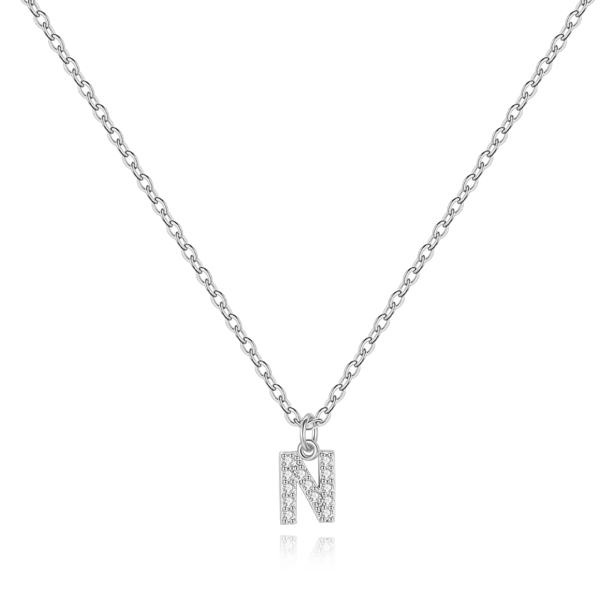 Pavé Uppercase Initial Necklace - Image 60