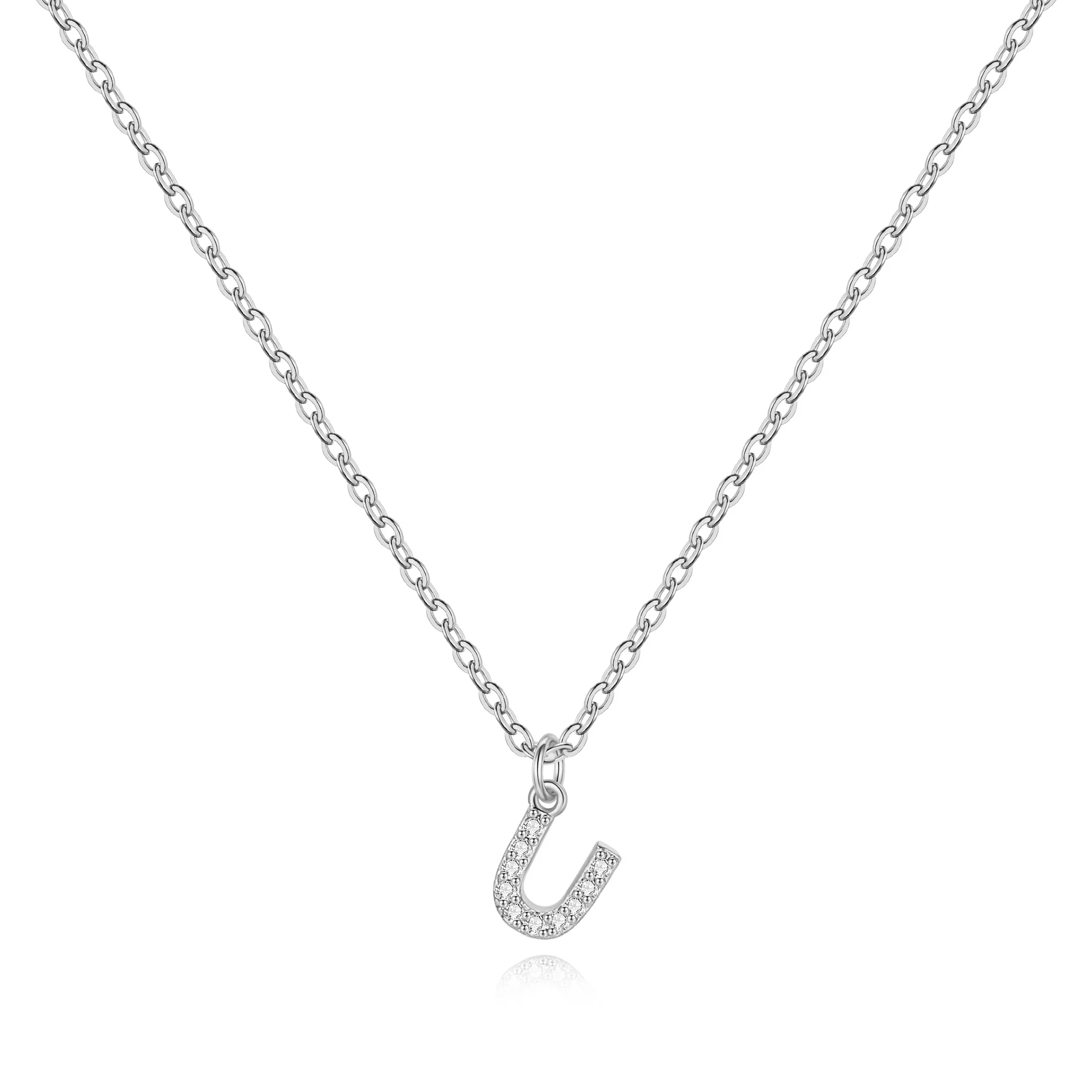 Pavé Uppercase Initial Necklace - Image 67