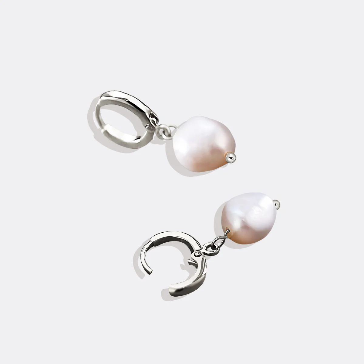 Freshwater Pearl Drop Huggie Earrings - Image 20