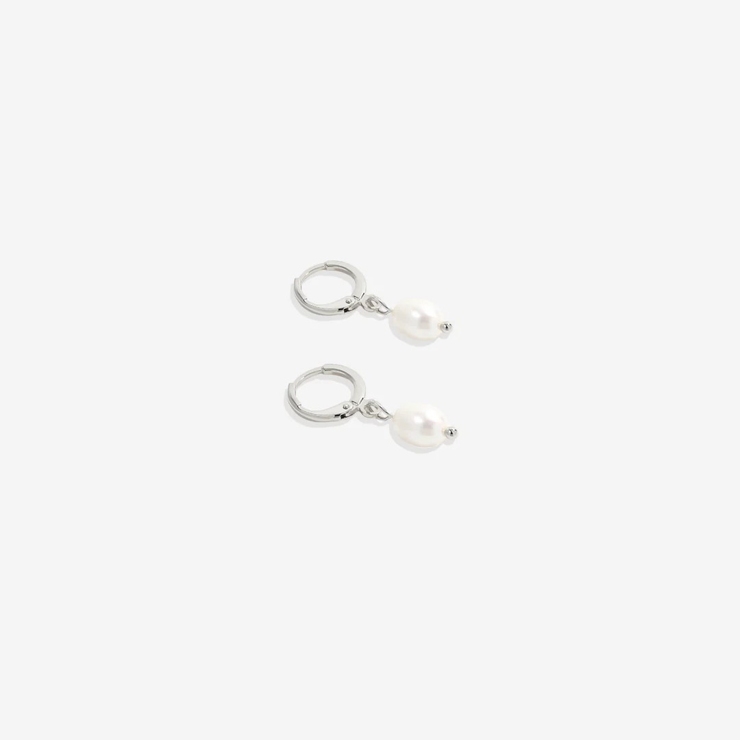 Freshwater Pearl Drop Huggie Earrings - Image 34