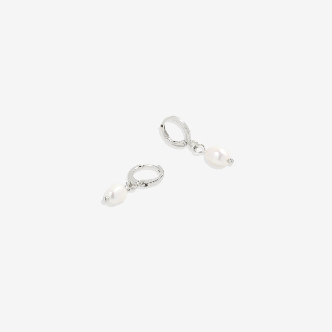 Freshwater Pearl Drop Huggie Earrings - Image 36