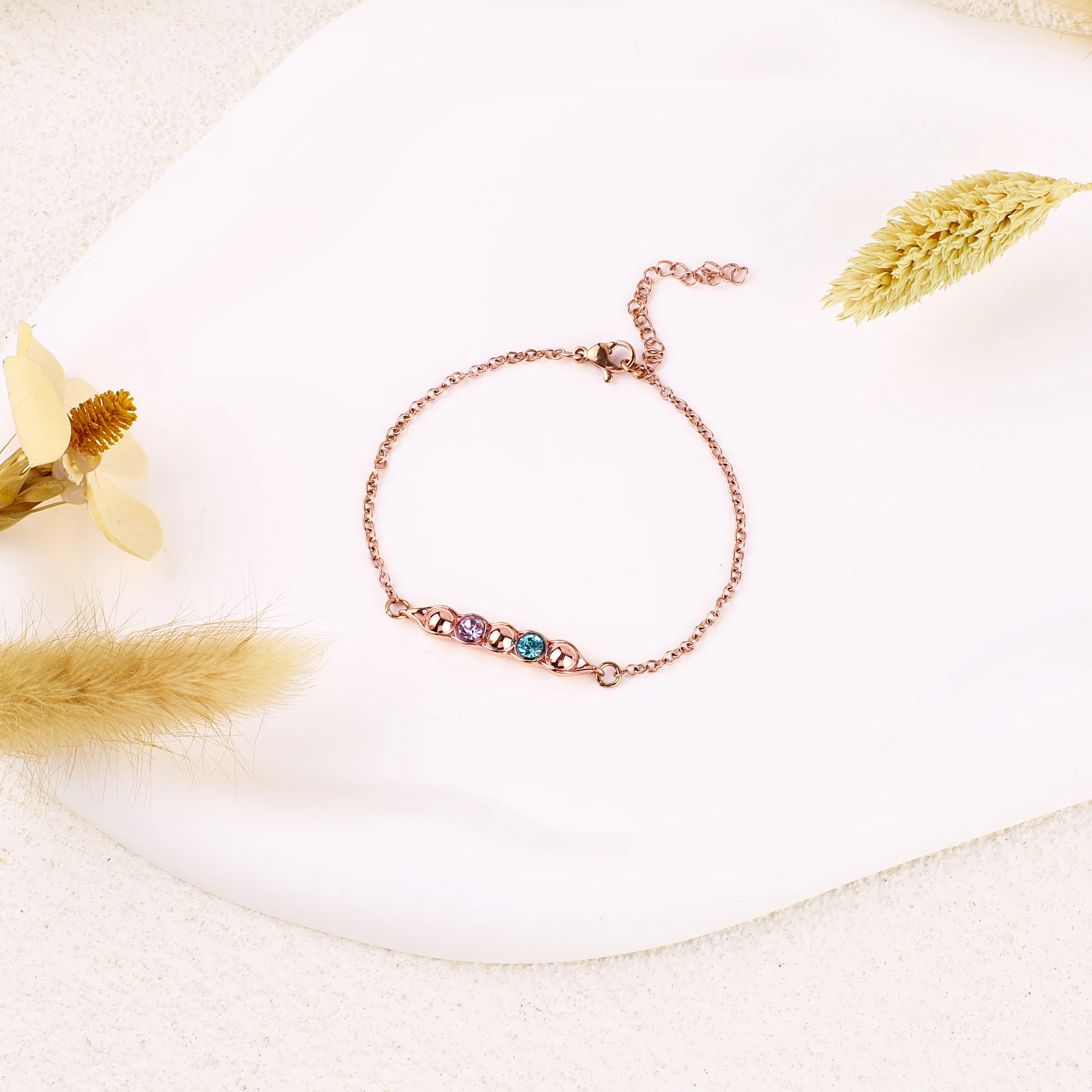 Peas in a Pod Birthstone Bracelet - Image 13