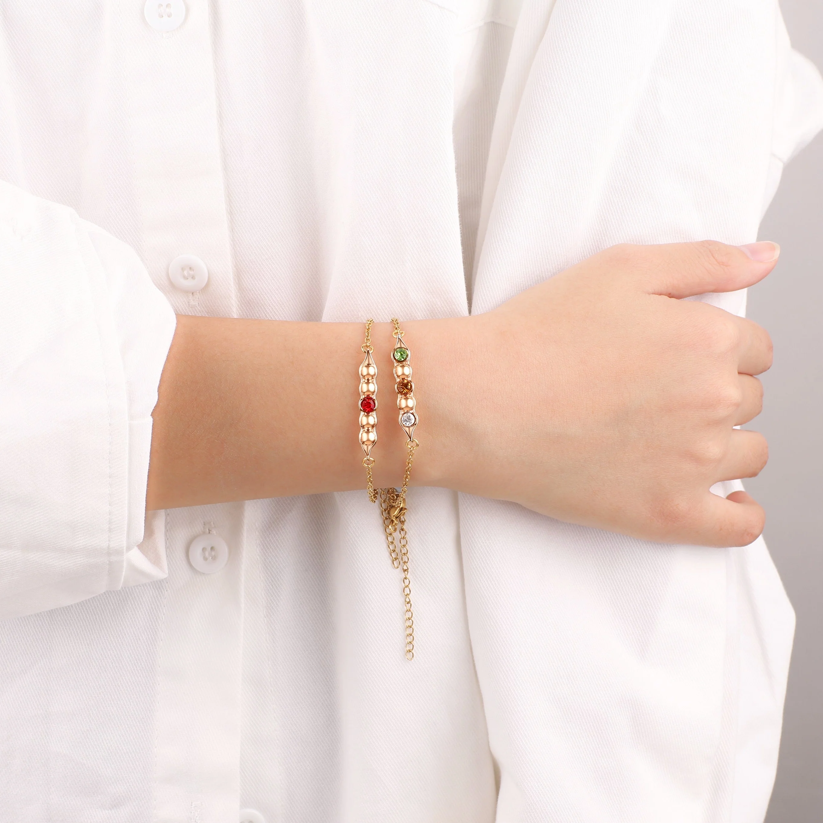 Peas in a Pod Birthstone Bracelet - Image 23