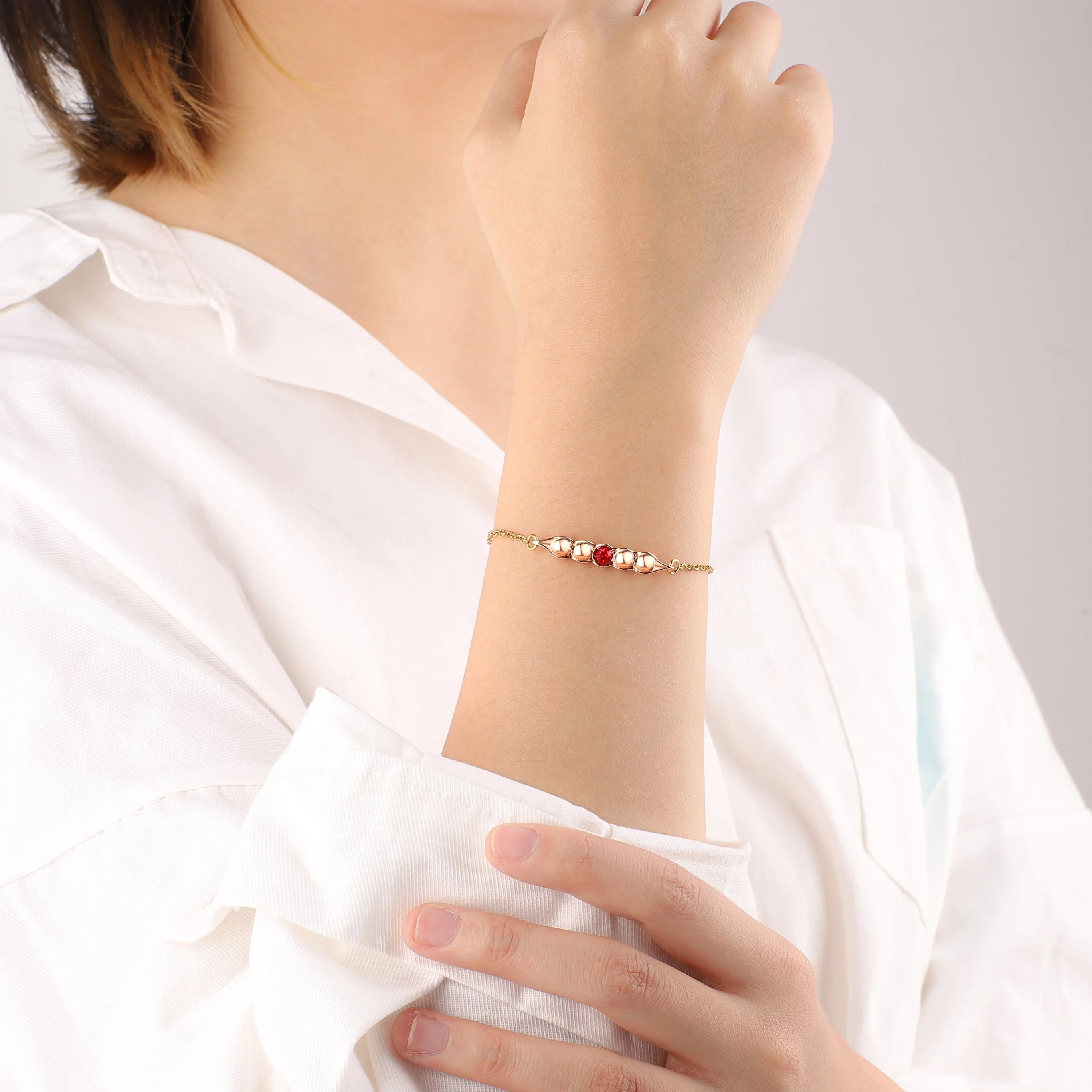 Peas in a Pod Birthstone Bracelet - Image 24