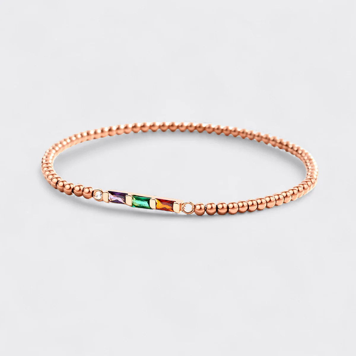 Personalized Baguette Birthstone Beaded Bracelet - Image 15