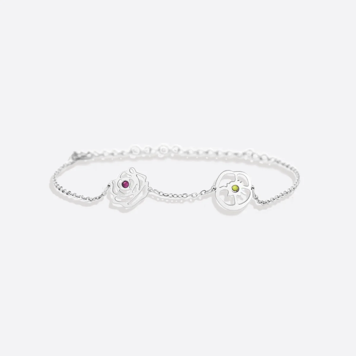 Personalized Birth Flower Charm Bracelet - Image 19