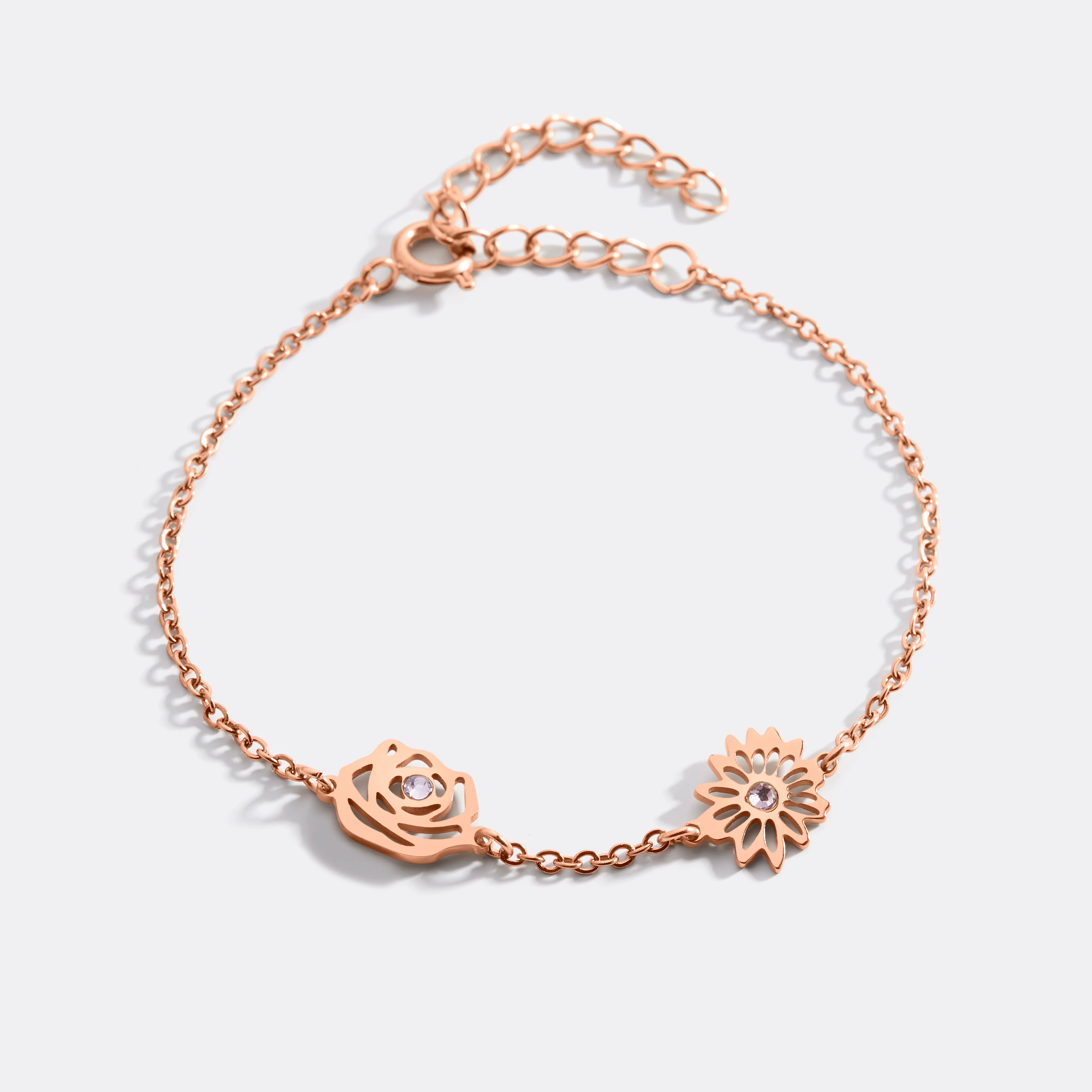Personalized Birth Flower Charm Bracelet - Image 22