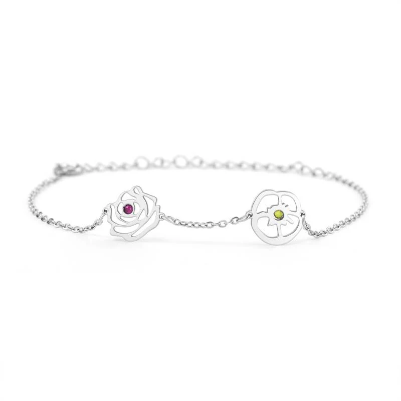 Personalized Birth Flower Charm Bracelet - Image 7