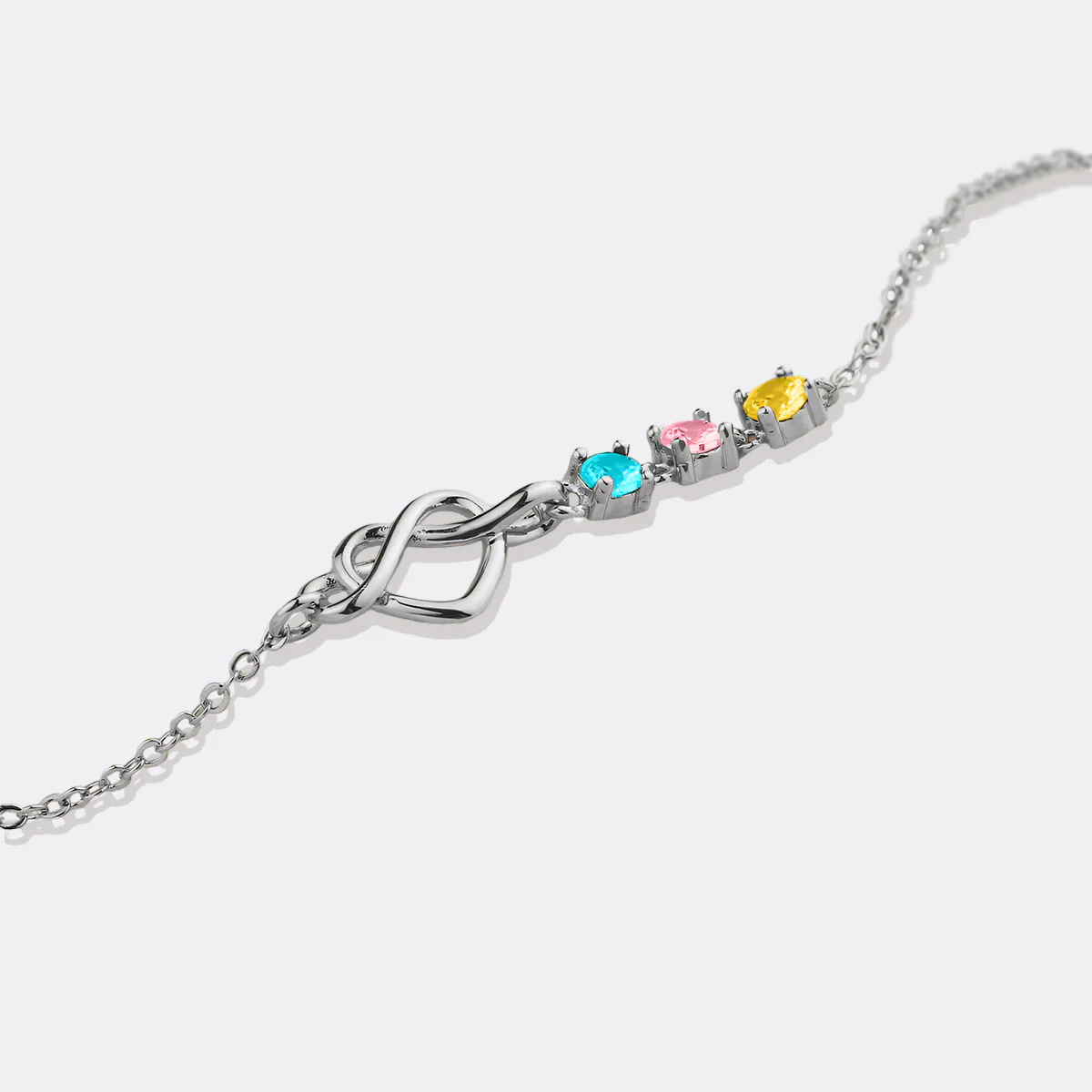 Personalized Birthstones Heart Knot Bracelet - Image 12