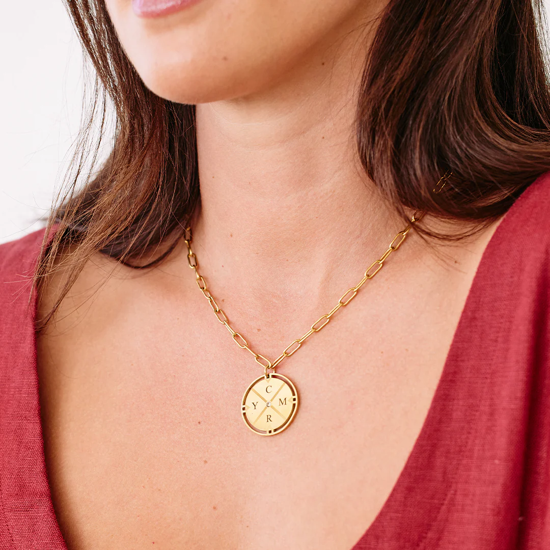 Personalized Compass Pendant Necklace - Image 4