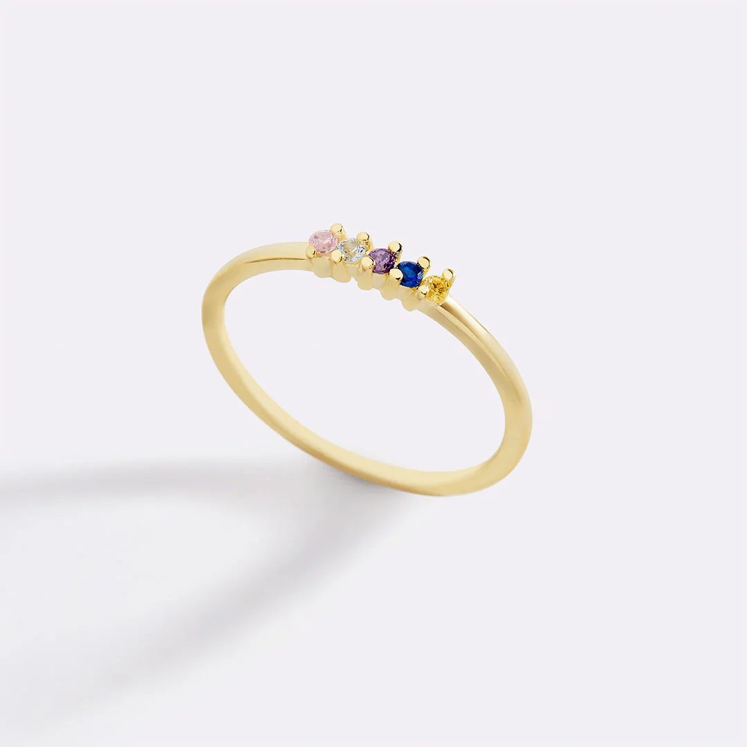 Personalized Dainty Birthstones Ring - Image 6