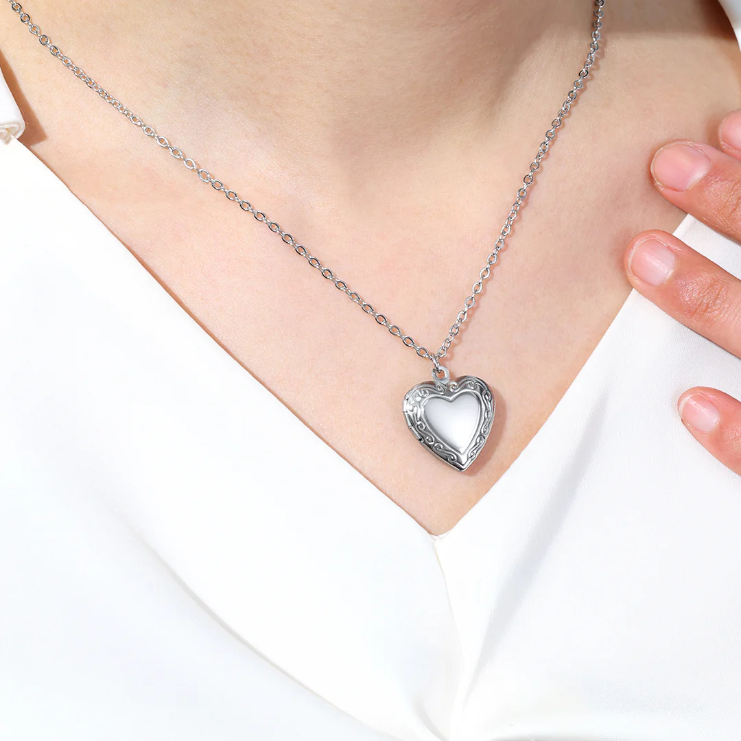 Personalized Heart Locket Necklace - Image 13