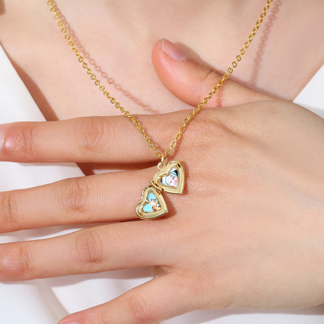 Personalized Heart Locket Necklace - Image 9