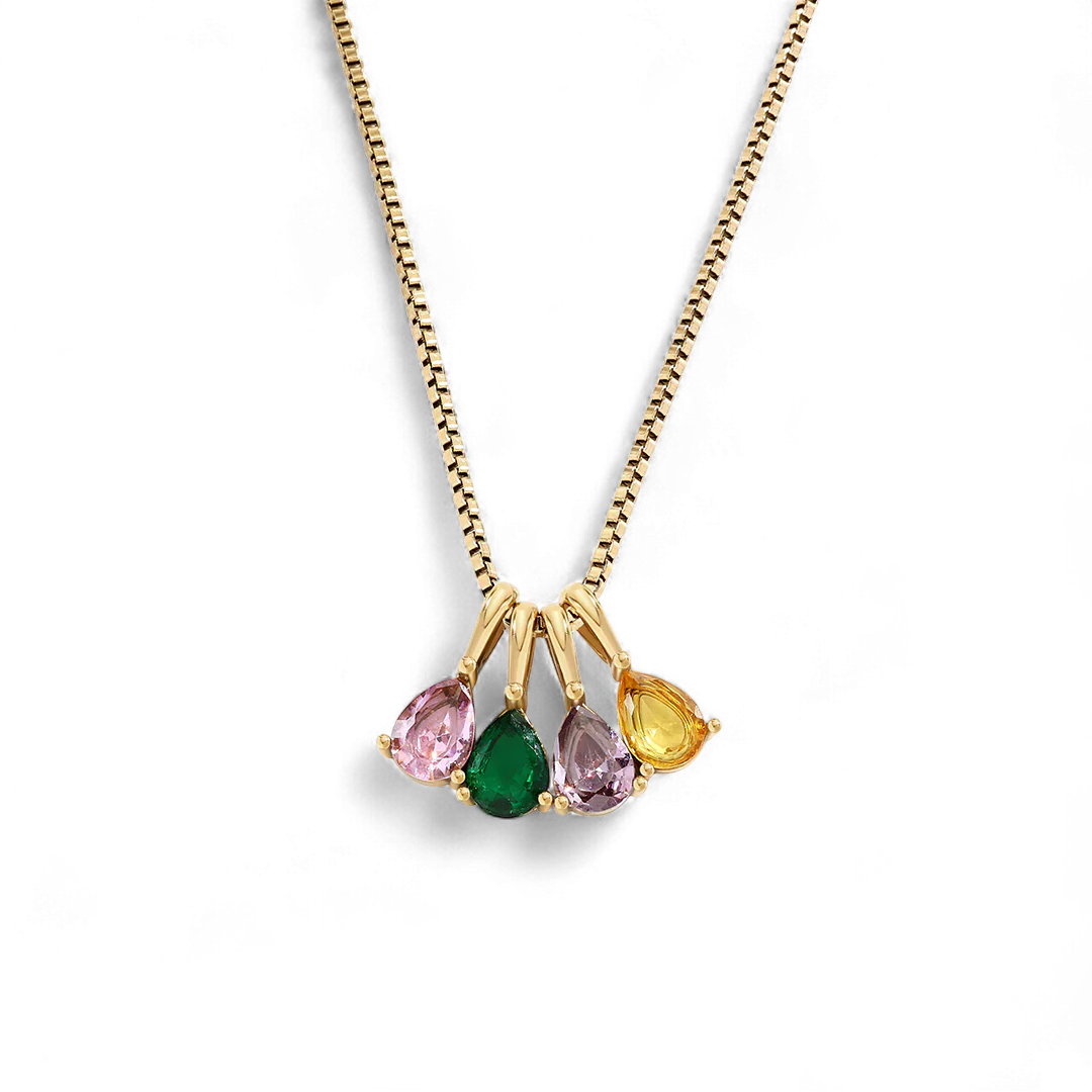 Personalized Multi-Birthstone Necklace - Image 2