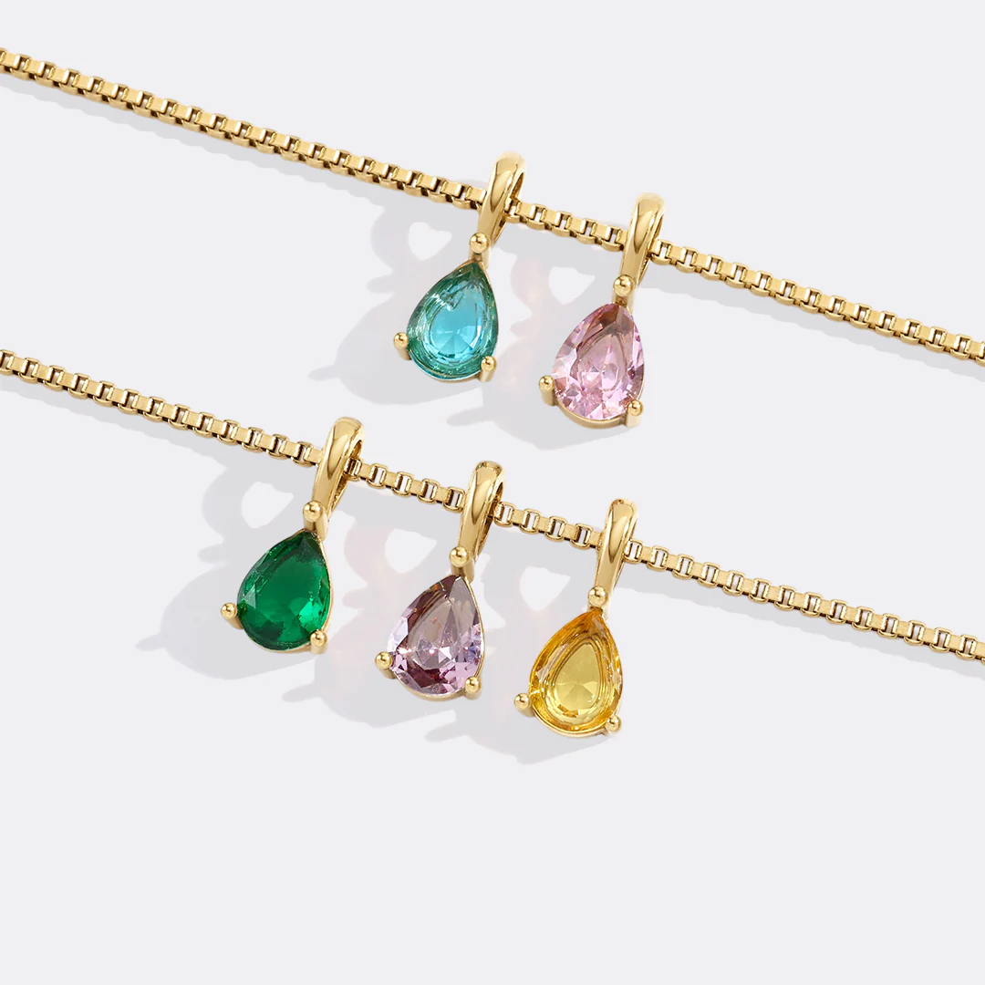 Personalized Multi-Birthstone Necklace - Image 8