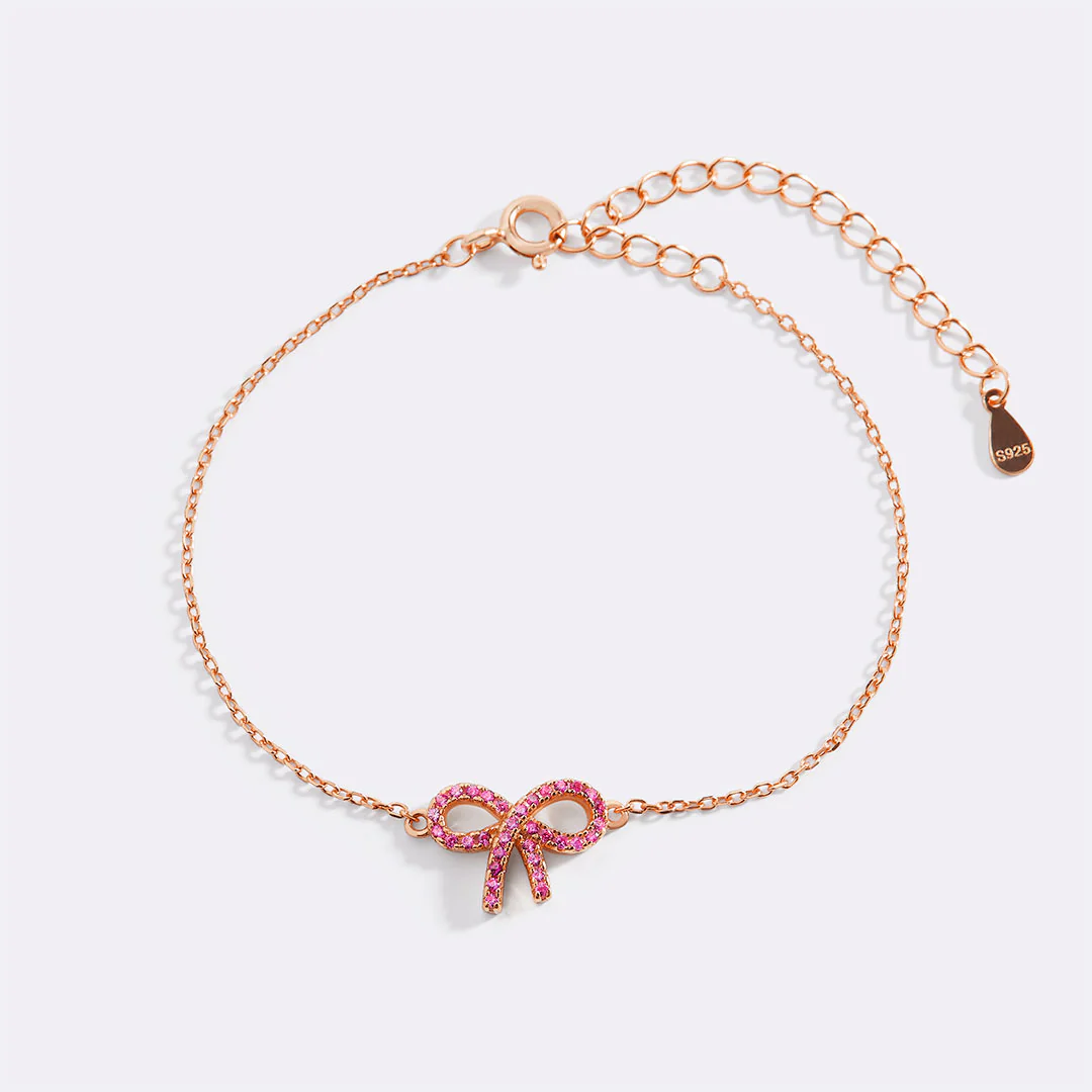 Pink Pave Bow Bracelet - Image 9