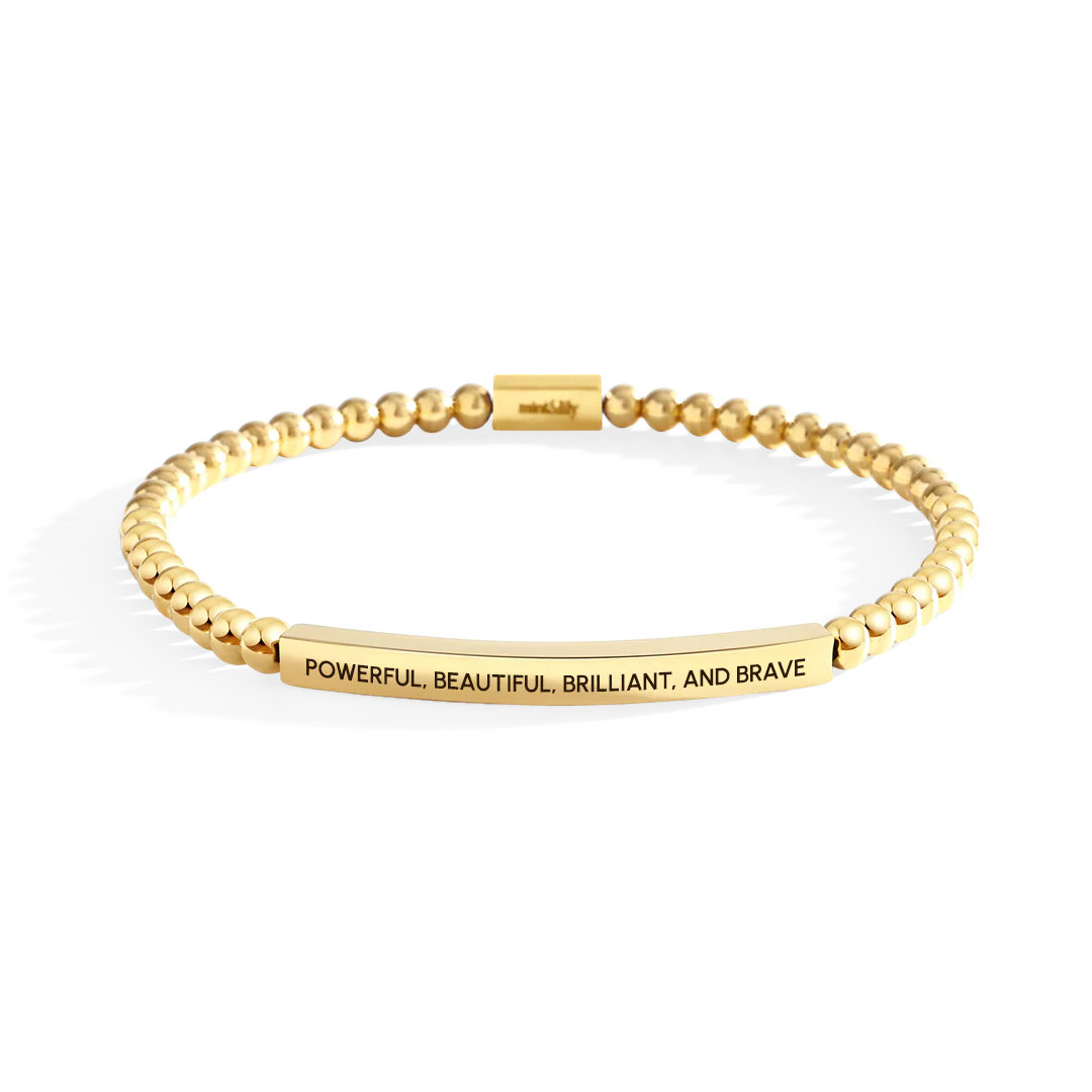 Powerful, Beautiful, Brilliant, and Brave Beaded Inspire Bracelet