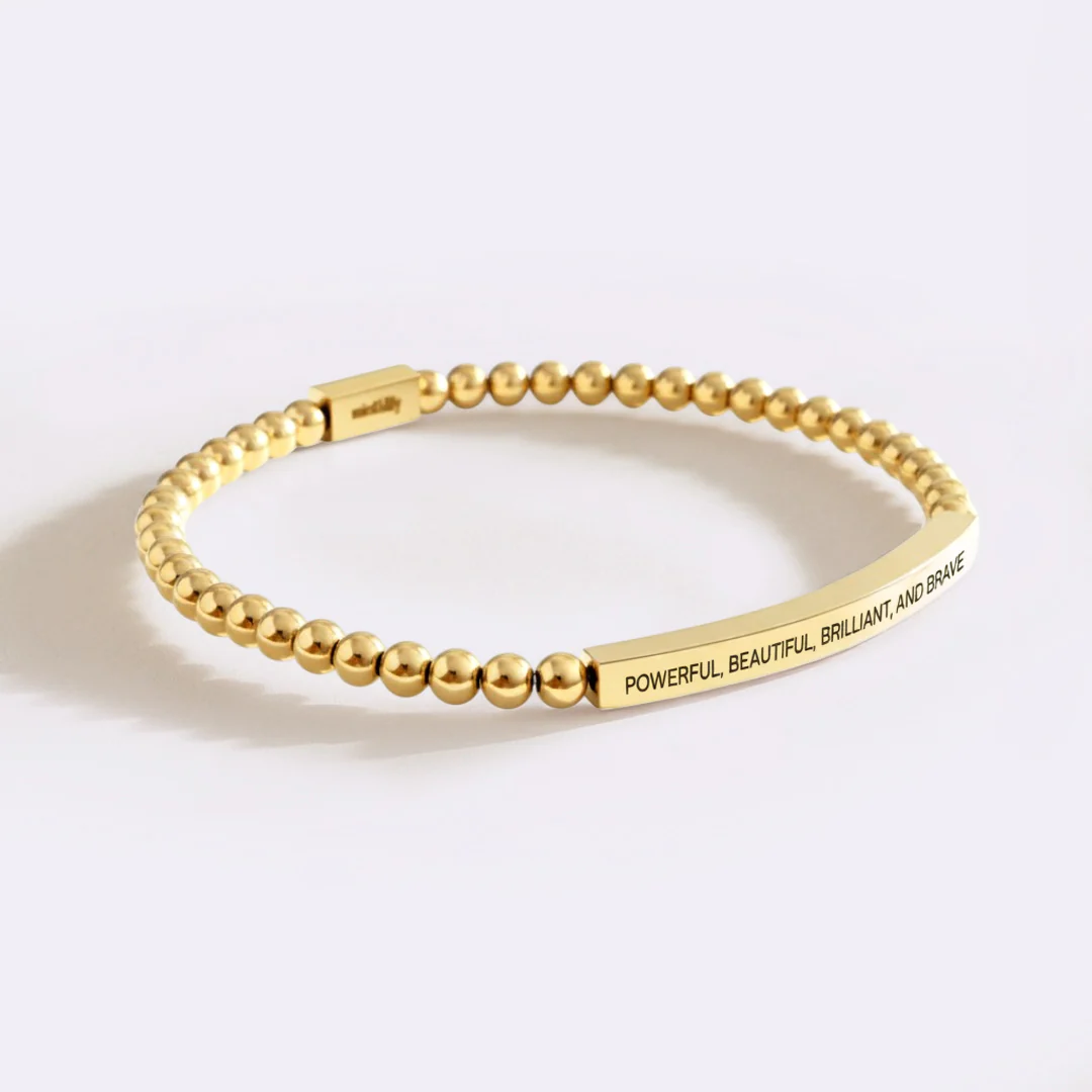 Powerful, Beautiful, Brilliant, and Brave Beaded Inspire Bracelet - Image 10
