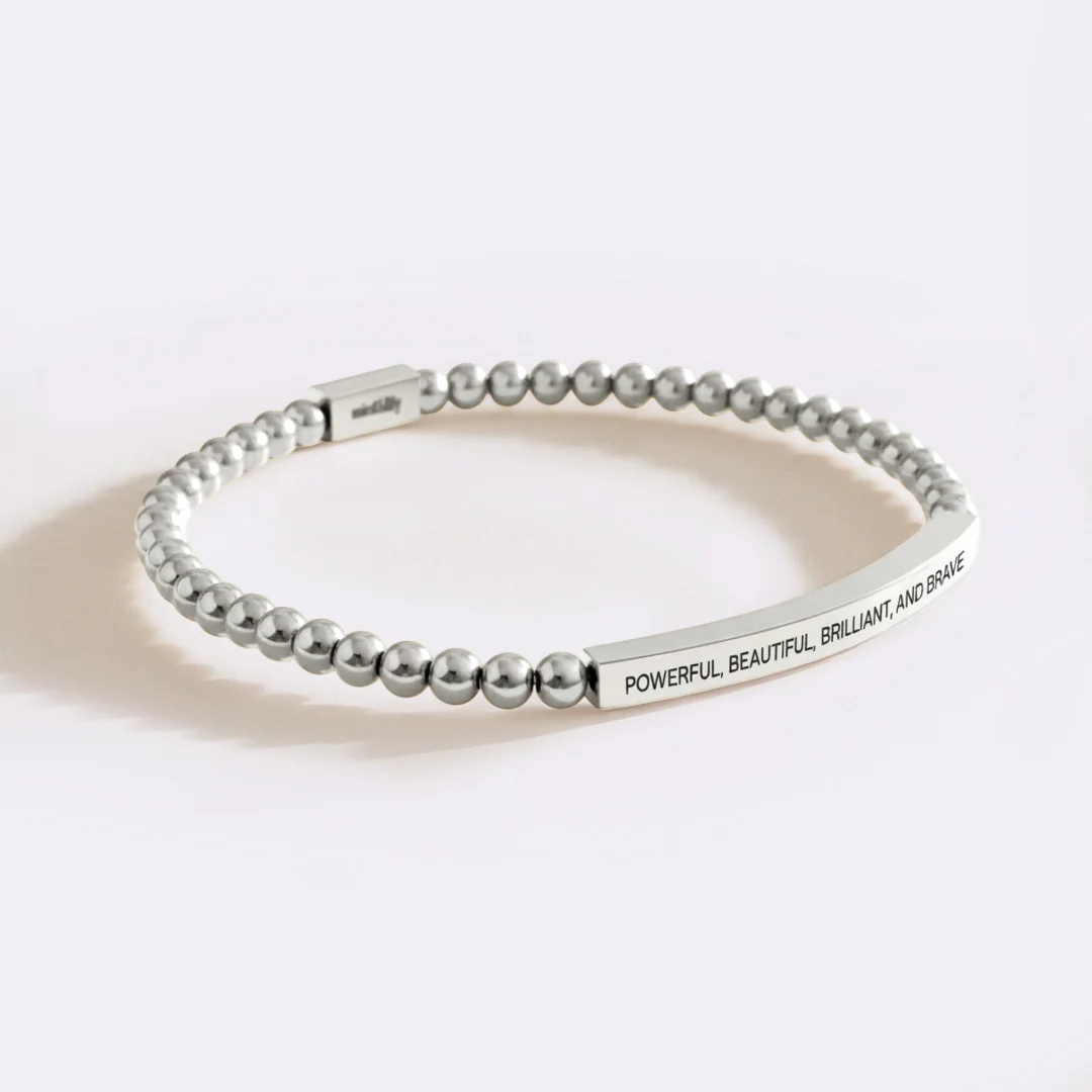 Powerful, Beautiful, Brilliant, and Brave Beaded Inspire Bracelet - Image 13