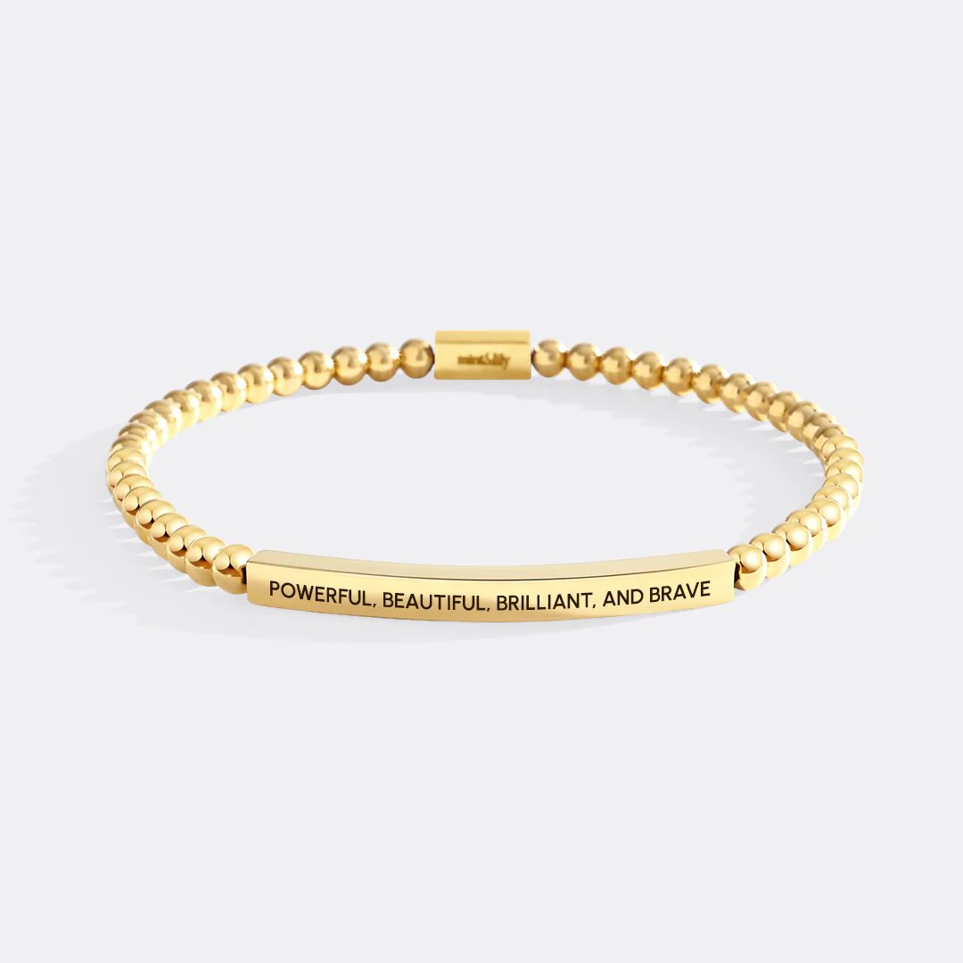 Powerful, Beautiful, Brilliant, and Brave Beaded Inspire Bracelet - Image 2