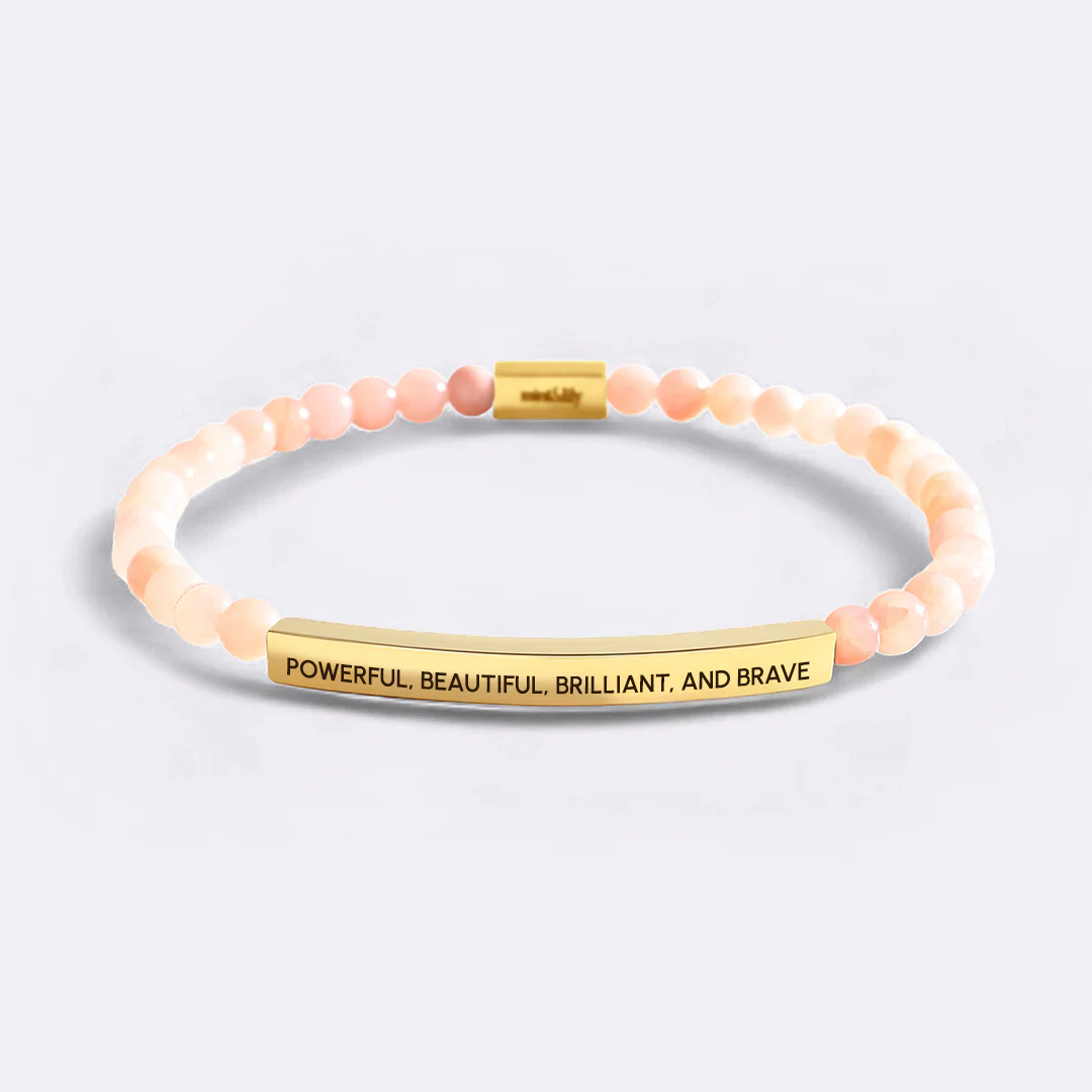 Powerful, Beautiful, Brilliant, and Brave Beaded Inspire Bracelet - Image 3