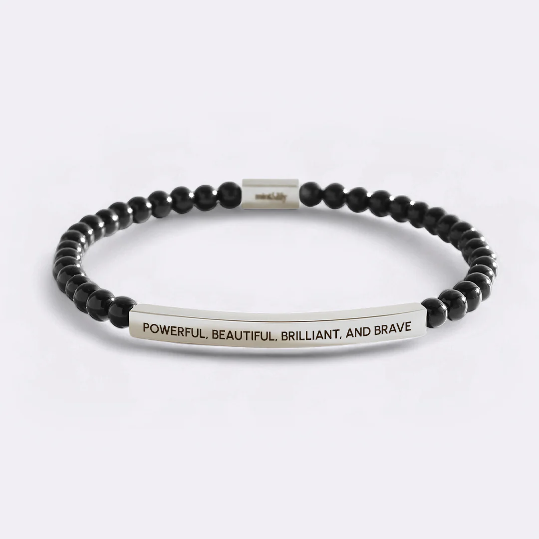Powerful, Beautiful, Brilliant, and Brave Beaded Inspire Bracelet - Image 4