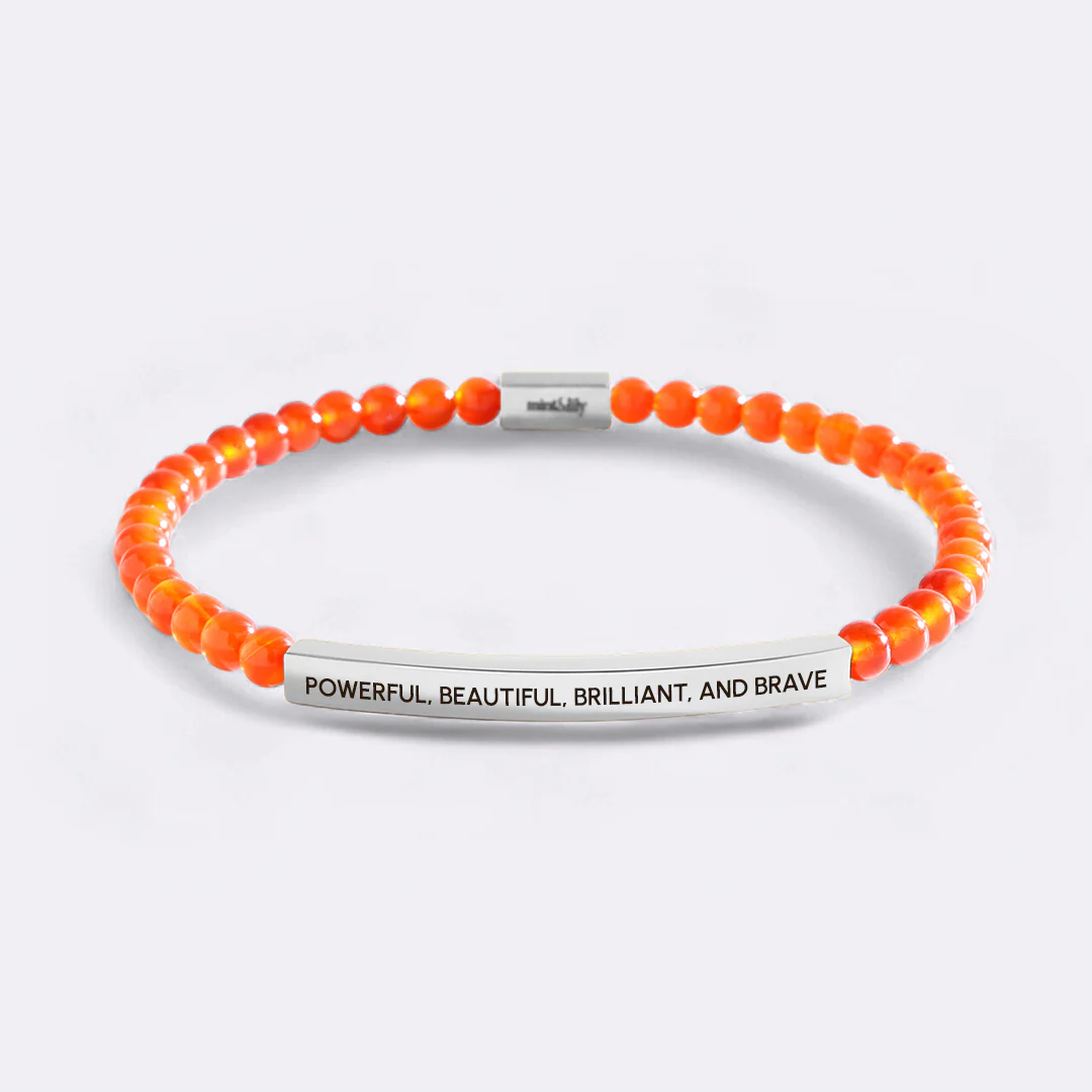 Powerful, Beautiful, Brilliant, and Brave Beaded Inspire Bracelet - Image 5