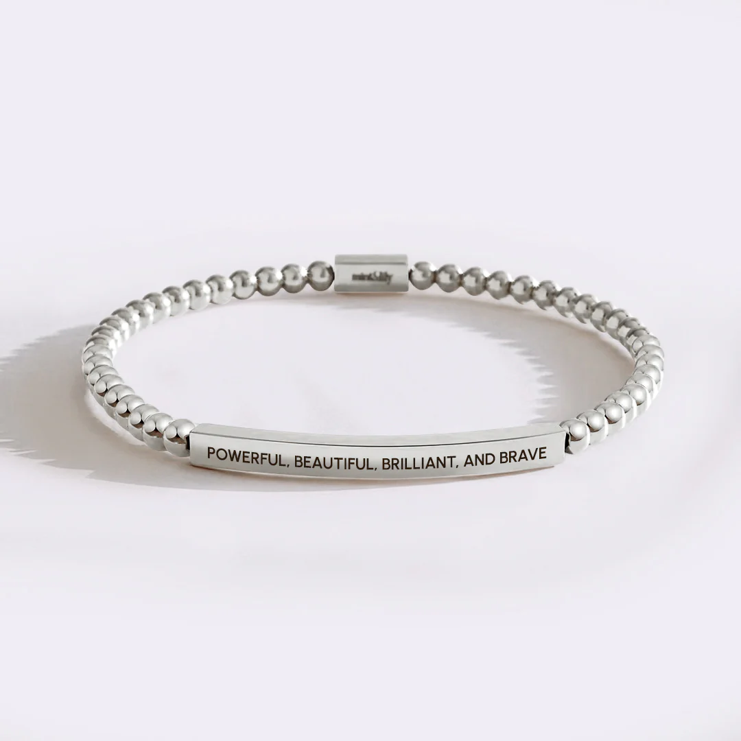 Powerful, Beautiful, Brilliant, and Brave Beaded Inspire Bracelet - Image 7