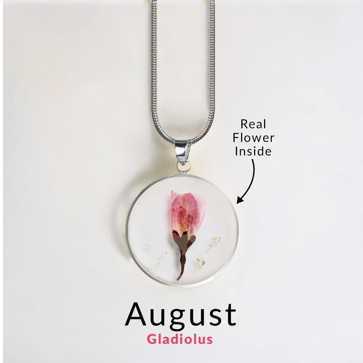 Pressed Birth Flower Necklace - Image 108